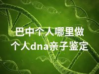 巴中个人哪里做个人dna亲子鉴定