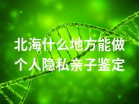 北海什么地方能做个人隐私亲子鉴定