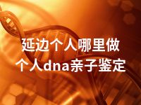 延边个人哪里做个人dna亲子鉴定