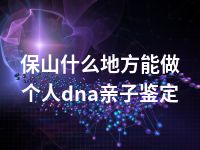 保山什么地方能做个人dna亲子鉴定