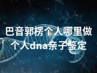 巴音郭楞个人哪里做个人dna亲子鉴定