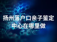 扬州落户口亲子鉴定中心在哪里做