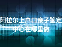 阿拉尔上户口亲子鉴定中心在哪里做
