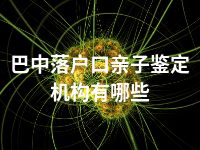 巴中落户口亲子鉴定机构有哪些