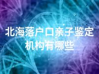北海落户口亲子鉴定机构有哪些