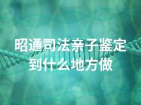 昭通司法亲子鉴定到什么地方做