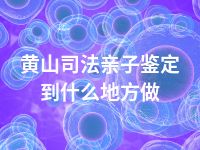 黄山司法亲子鉴定到什么地方做