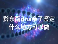 黔东南dna亲子鉴定什么地方可以做