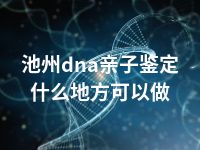 池州dna亲子鉴定什么地方可以做
