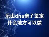 乐山dna亲子鉴定什么地方可以做