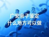 广安亲子鉴定什么地方可以做