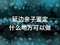 延边亲子鉴定什么地方可以做