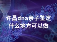 许昌dna亲子鉴定什么地方可以做