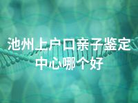 池州上户口亲子鉴定中心哪个好