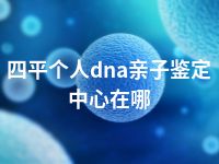 四平个人dna亲子鉴定中心在哪