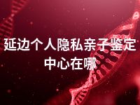 延边个人隐私亲子鉴定中心在哪