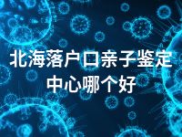 北海落户口亲子鉴定中心哪个好