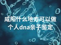 咸阳什么地方可以做个人dna亲子鉴定