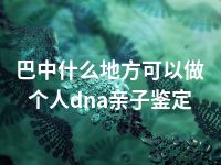 巴中什么地方可以做个人dna亲子鉴定