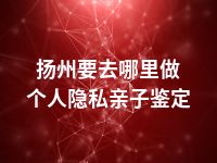 扬州要去哪里做个人隐私亲子鉴定