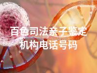 百色司法亲子鉴定机构电话号码