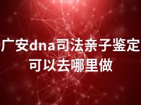 广安dna司法亲子鉴定可以去哪里做