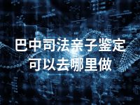 巴中司法亲子鉴定可以去哪里做