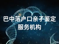巴中落户口亲子鉴定服务机构