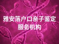 雅安落户口亲子鉴定服务机构