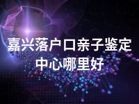 嘉兴落户口亲子鉴定中心哪里好