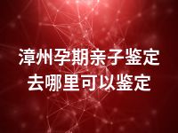 漳州孕期亲子鉴定去哪里可以鉴定
