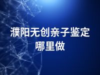 濮阳无创亲子鉴定哪里做