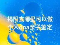 揭阳去哪里可以做个人dna亲子鉴定