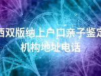 西双版纳上户口亲子鉴定机构地址电话