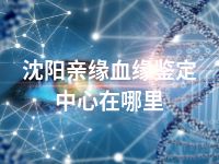 沈阳亲缘血缘鉴定中心在哪里