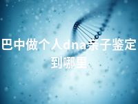 巴中做个人dna亲子鉴定到哪里