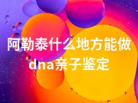 阿勒泰什么地方能做dna亲子鉴定