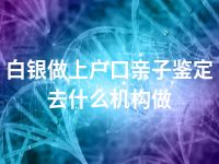 白银做上户口亲子鉴定去什么机构做
