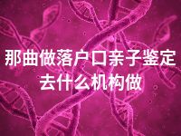 那曲做落户口亲子鉴定去什么机构做