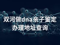 双河做dna亲子鉴定办理地址查询