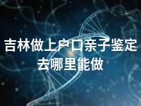 吉林做上户口亲子鉴定去哪里能做