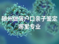 随州做落户口亲子鉴定哪里专业