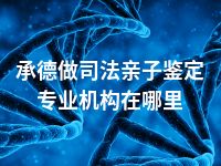 承德做司法亲子鉴定专业机构在哪里