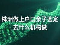 株洲做上户口亲子鉴定去什么机构做