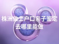 株洲做上户口亲子鉴定去哪里能做