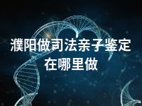 濮阳做司法亲子鉴定在哪里做