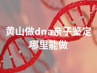 黄山做dna亲子鉴定哪里能做