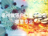 亳州做落户口亲子鉴定哪里专业