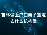 吉林做上户口亲子鉴定去什么机构做