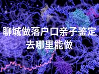聊城做落户口亲子鉴定去哪里能做